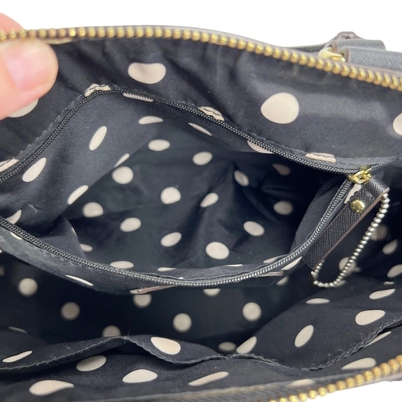 Anne Klein Black Structured Double Handle Dome Satchel Purse Bag - Picture 11 of 12